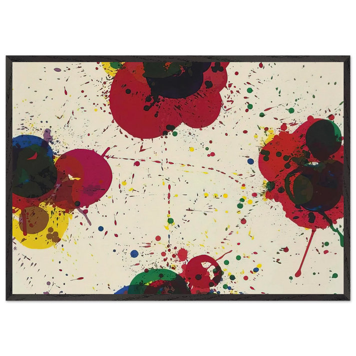 Red Again - Sam Francis 70x100 cm / 28x40 inches Framed Art Print – Black Wooden Frame