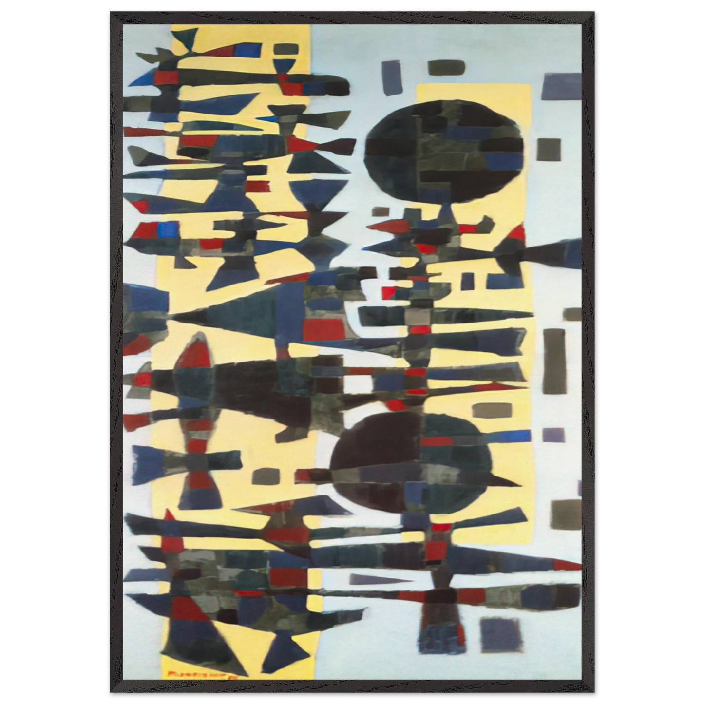 Fete en Zeeland - 1955 - Alfred Manessier 70x100 cm / 28x40 inches Framed Art Print – Black Wooden Frame