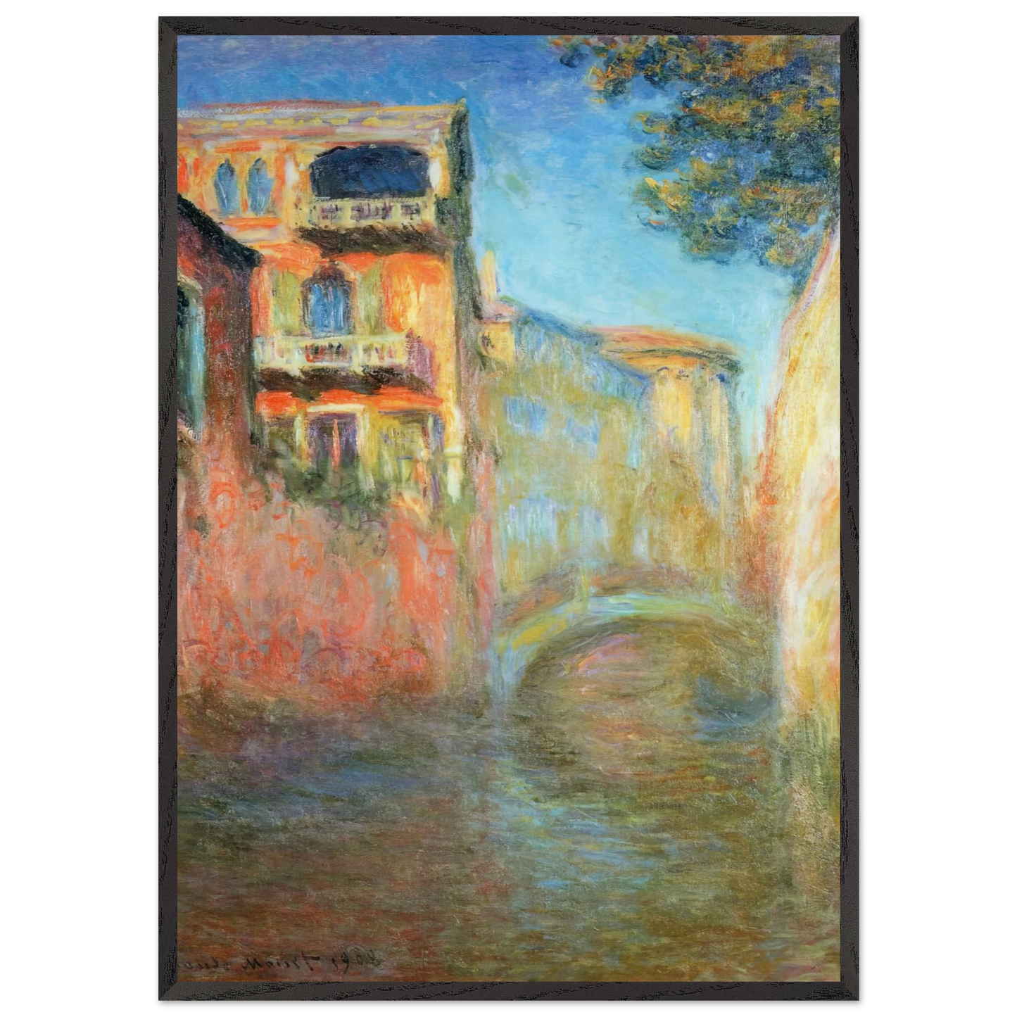 Rio della Salute - claude monet 70x100 cm / 28x40 inches Framed Art Print – Black Wooden Frame