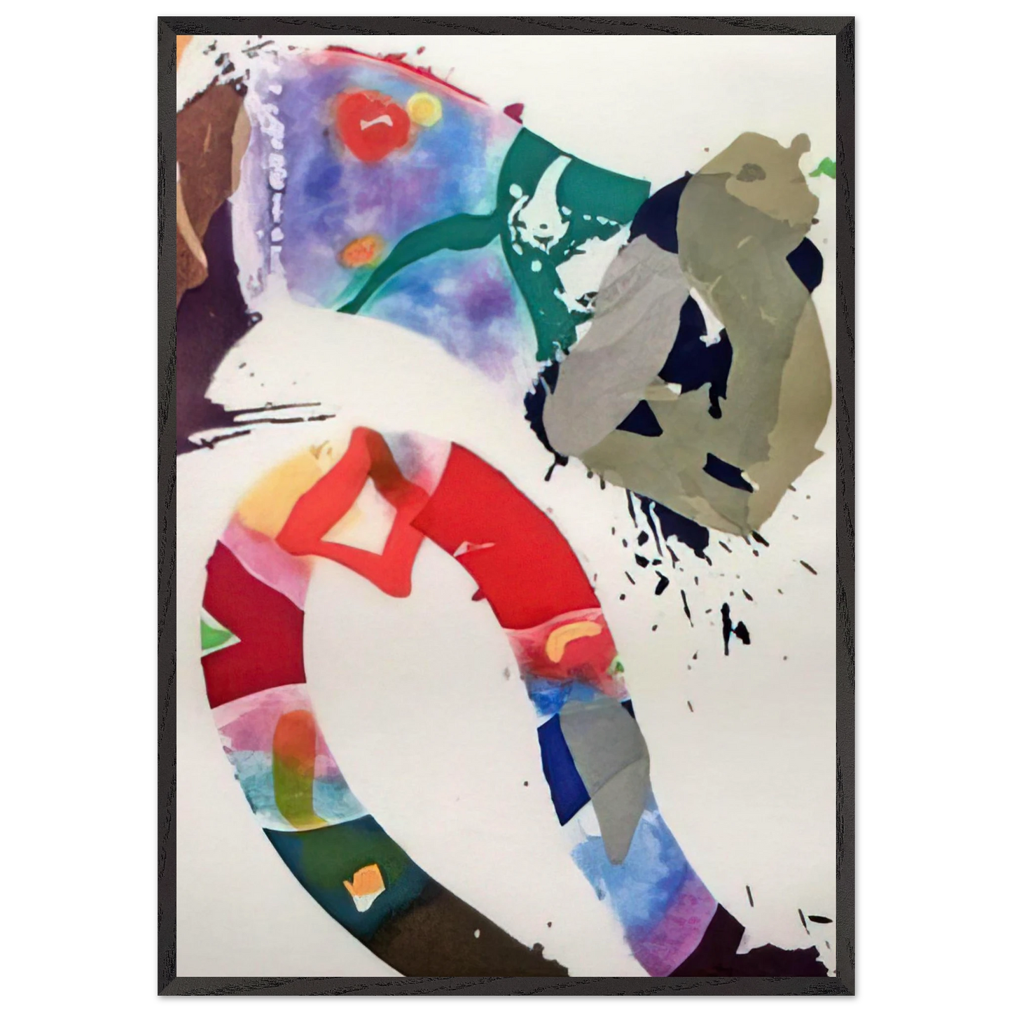 Untitled SFE 092 - Sam Francis 70x100 cm / 28x40 inches Framed Art Print – Black Wooden Frame