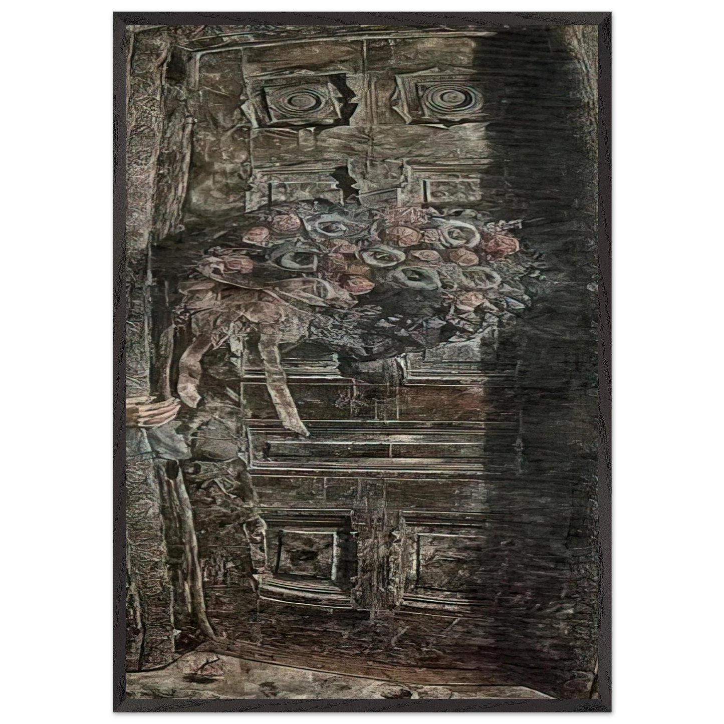 THE DOOR 1941 - Ivan Albright 70x100 cm / 28x40 inches Framed Art Print – Black Wooden Frame