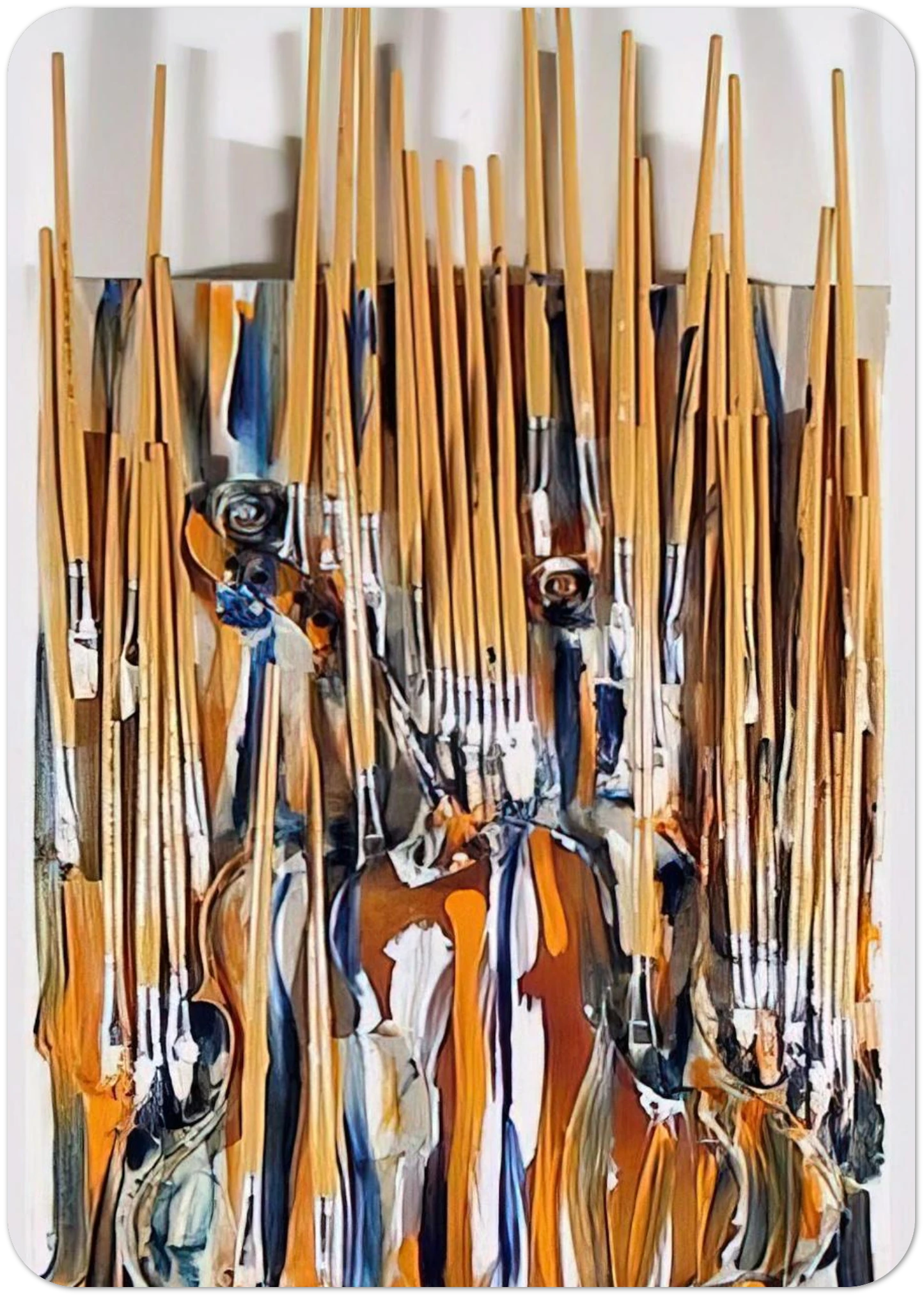 Paintbrushes Violin - II - 1980 By Arman Pack of 10 Post Cards | Arman Post Cards | A6 (10.5 x 14.8 cm) - 4.1 x 5.8 inches