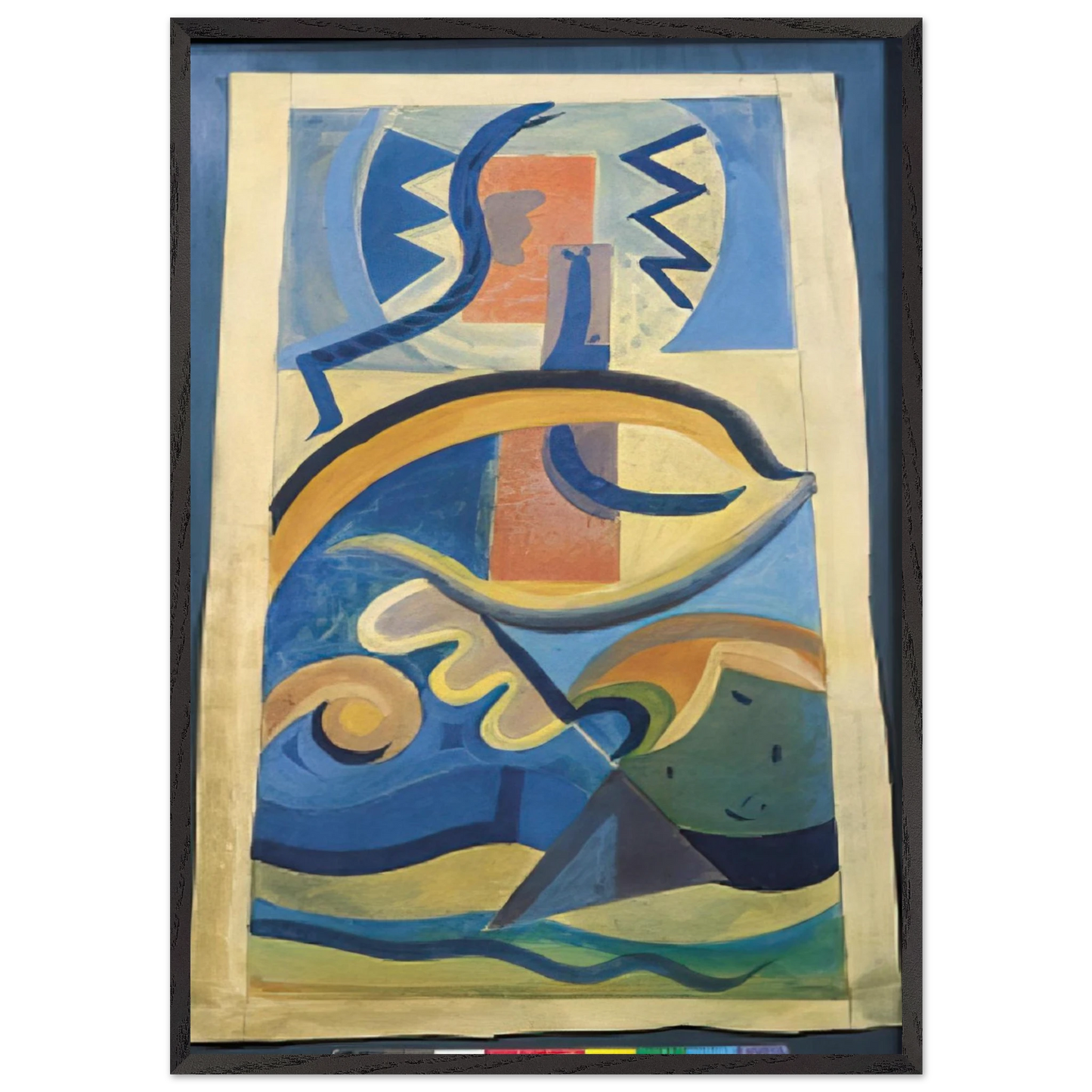 Untitled - Abstract Art Dada - Julius Evola 70x100 cm / 28x40 inches Framed Art Print – Black Wooden Frame