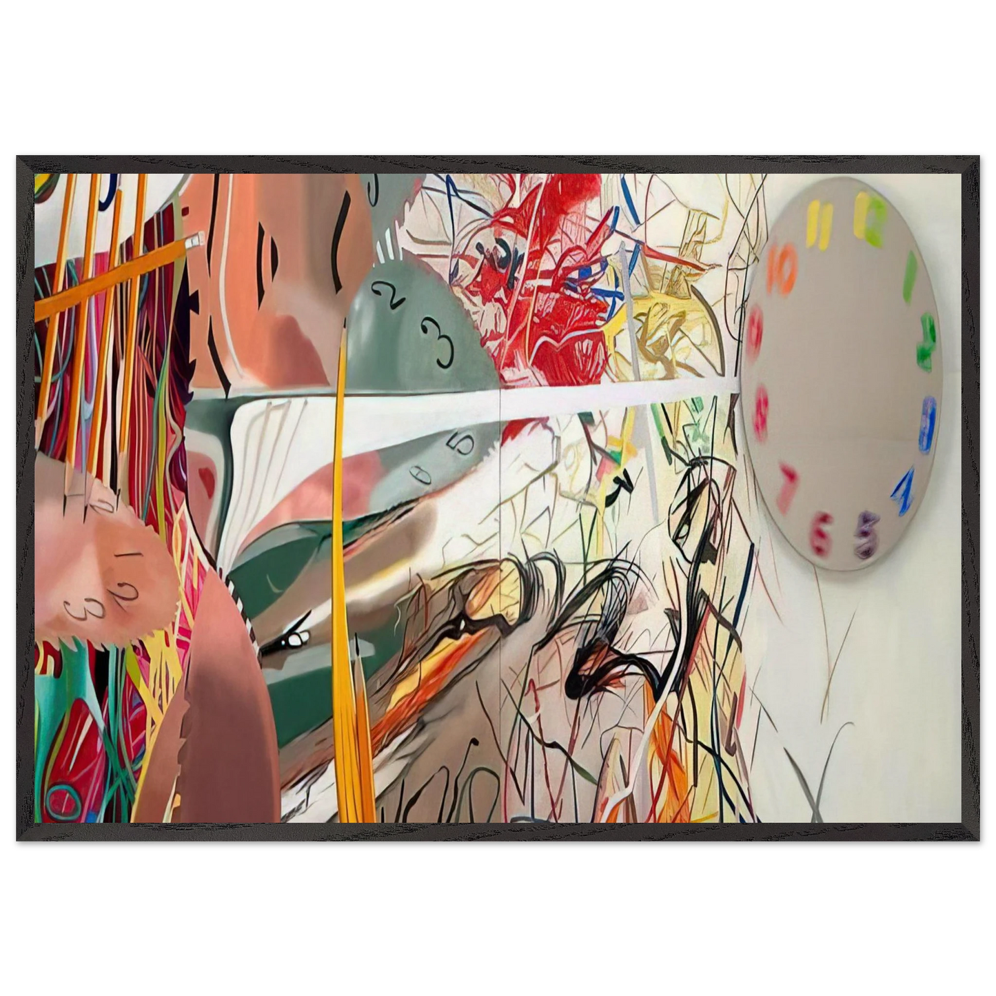 Time Stops the Face Continues - James Rosenquist 70x100 cm / 28x40 inches Framed Art Print – Black Wooden Frame