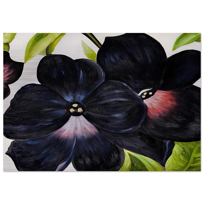 Black and Purple Petunias - Georgia O'Keeffe Brushed Aluminum Print - 70x100 cm / 28x40 inches | Georgia O'Keeffe Aluminum Print | Georgia O'Keeffe Prints
