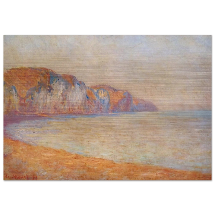 Cliff at Pourville in the Morning - claude monet Brushed Aluminum Print - 70x100 cm / 28x40 inches | claude monet Aluminum Print | claude monet Prints