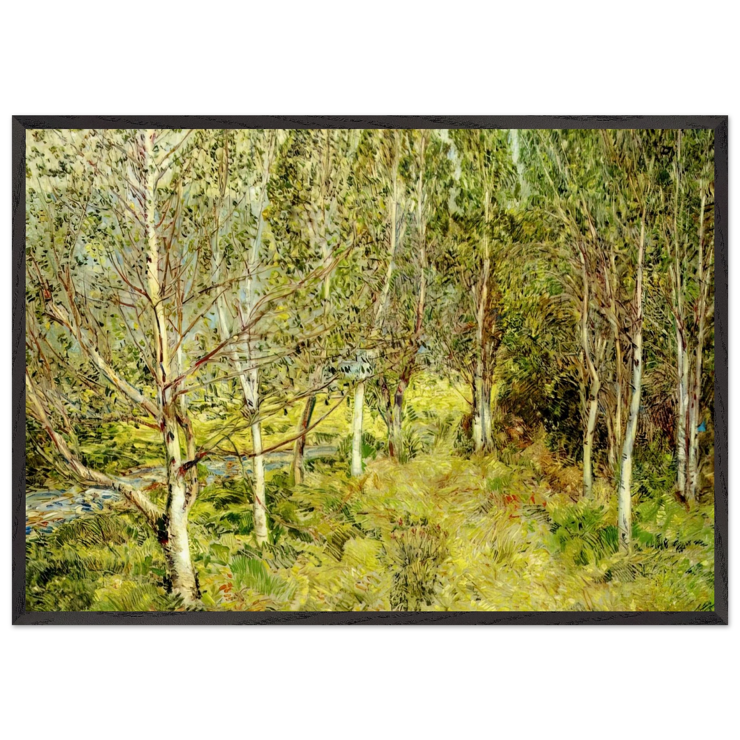Spring Woods - Childe Hassam 70x100 cm / 28x40 inches Framed Art Print – Black Wooden Frame