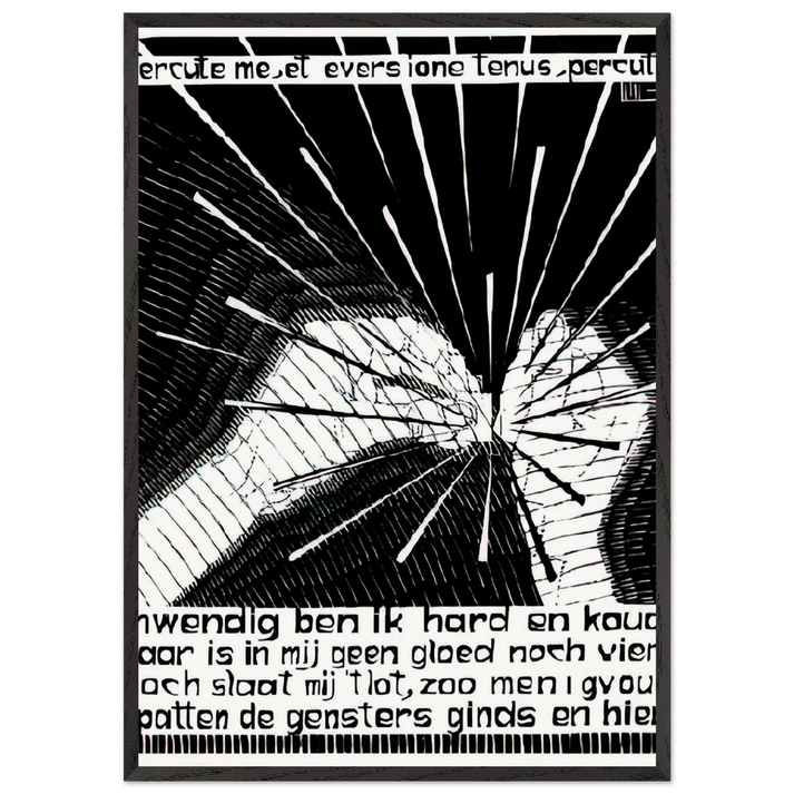 EMBLEMATA FLINT - MC Escher 70x100 cm / 28x40 inches Framed Art Print – Black Wooden Frame | Maurits Cornelis Escher Prints