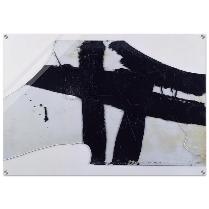 Goudron sur verre 45.5 x 76.5 cm, 1948 - 1948 - Pierre Soulages Acrylic Print - 70x100 cm / 28x40″ inches