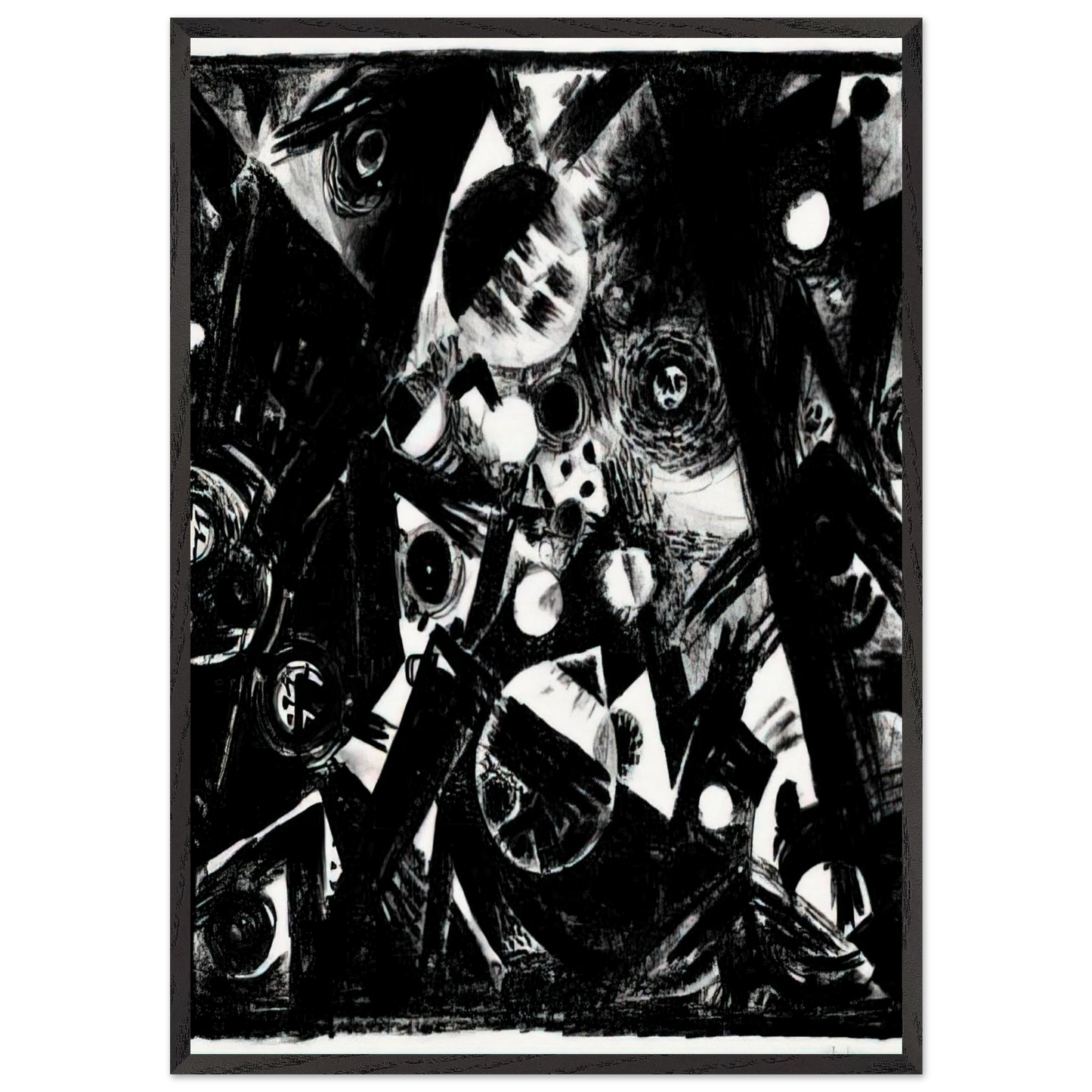Komposition - 1919 - Johannes Itten 70x100 cm / 28x40 inches Framed Art Print – Black Wooden Frame