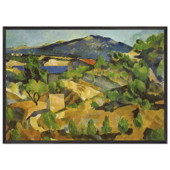 Mountains in Provence LEstaque - Paul Cezanne 70x100 cm / 28x40 inches Framed Art Print – Black Wooden Frame