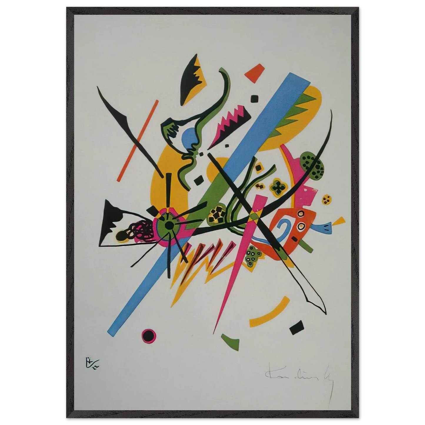 SMALL WORLDS 1922 - Wassily Kandinsky 70x100 cm / 28x40 inches Framed Art Print – Black Wooden Frame