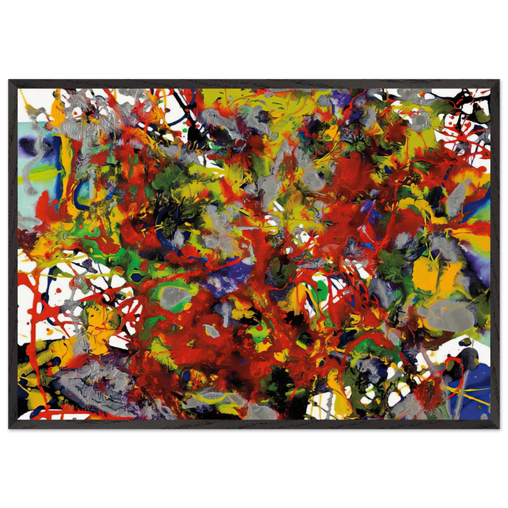 Untitled SFP94-29 SFF 1708 e - Sam Francis 70x100 cm / 28x40 inches Framed Art Print – Black Wooden Frame