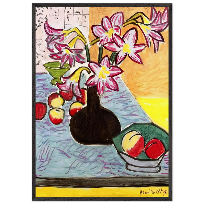 VASE OF AMARYLLIS 1941 - Henri Matisse 70x100 cm / 28x40 inches Framed Art Print – Black Wooden Frame