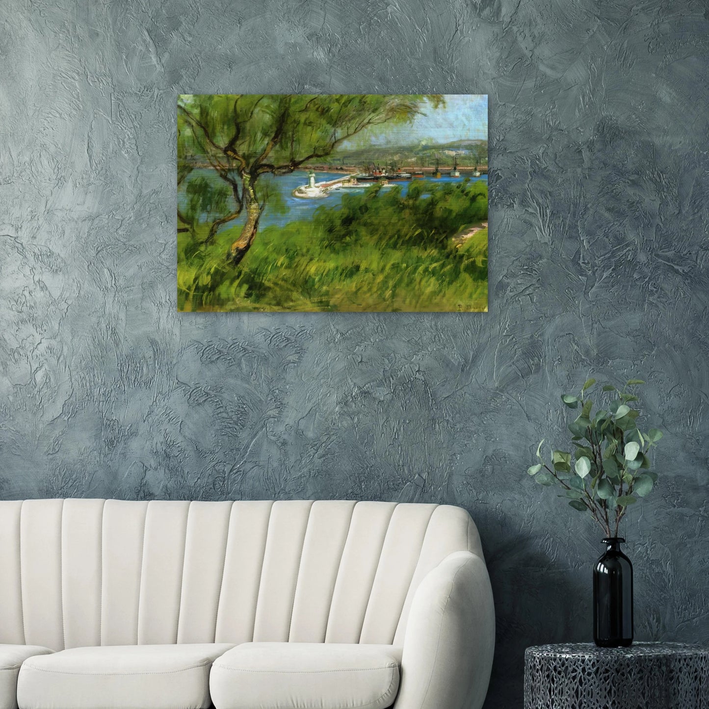 VIEW OF A PORT - Raoul Dufy Brushed Aluminum Print - 70x100 cm / 28x40 inches | Raoul Dufy Aluminum Print | Raoul Dufy Prints