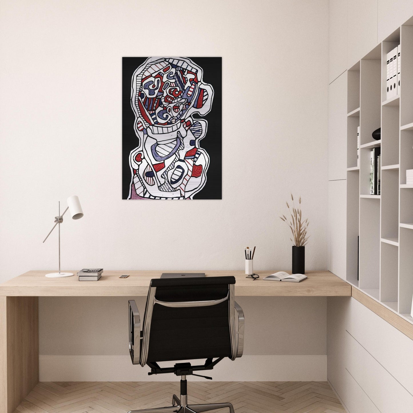 TEA VII - Jean Dubuffet Brushed Aluminum Print - 70x100 cm / 28x40 inches | Jean Dubuffet Aluminum Print | Jean Dubuffet Prints