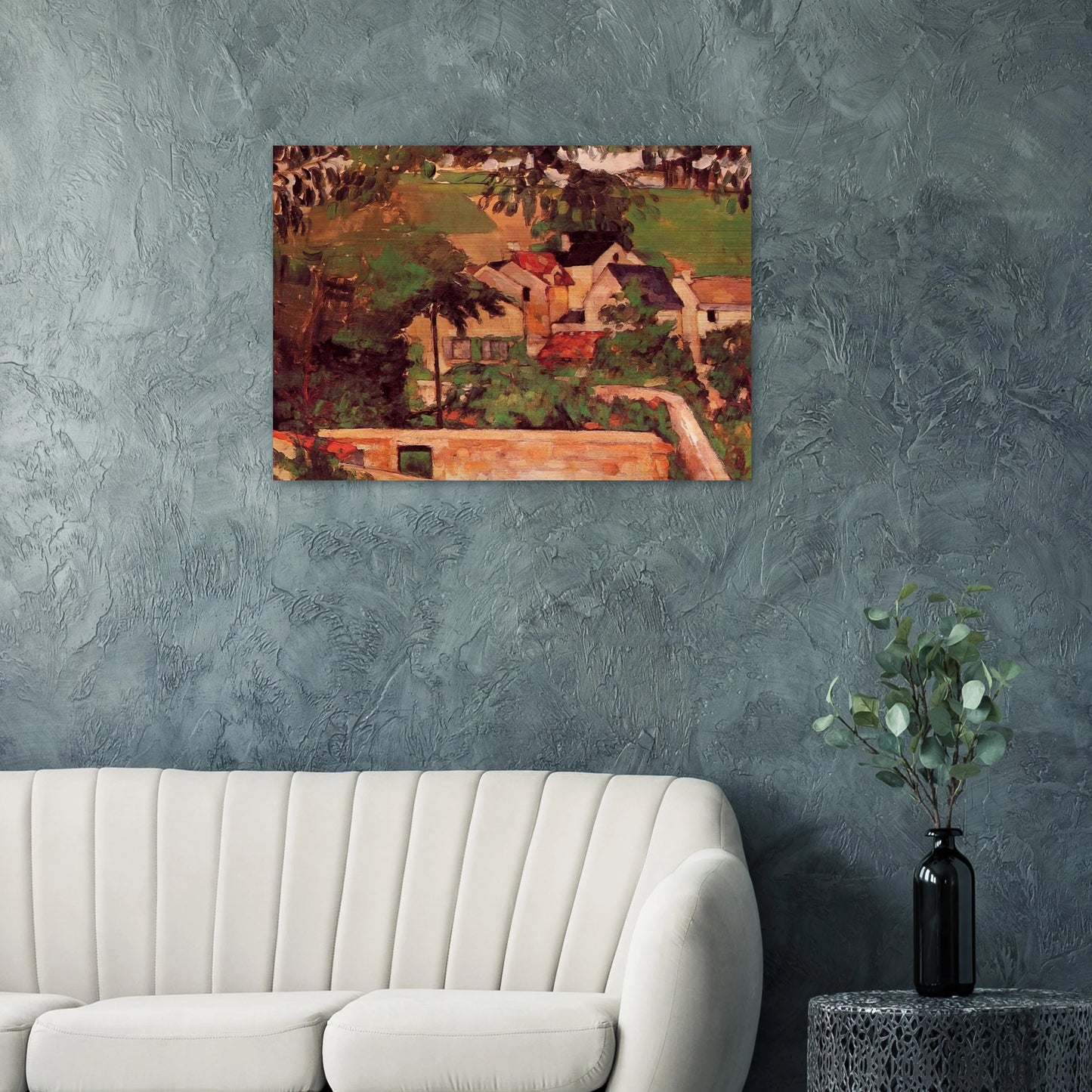 Etude - Paysage a Auvers - Paul Cézanne Brushed Aluminum Print - 70x100 cm / 28x40 inches | Paul Cézanne Aluminum Print | Paul Cézanne Prints