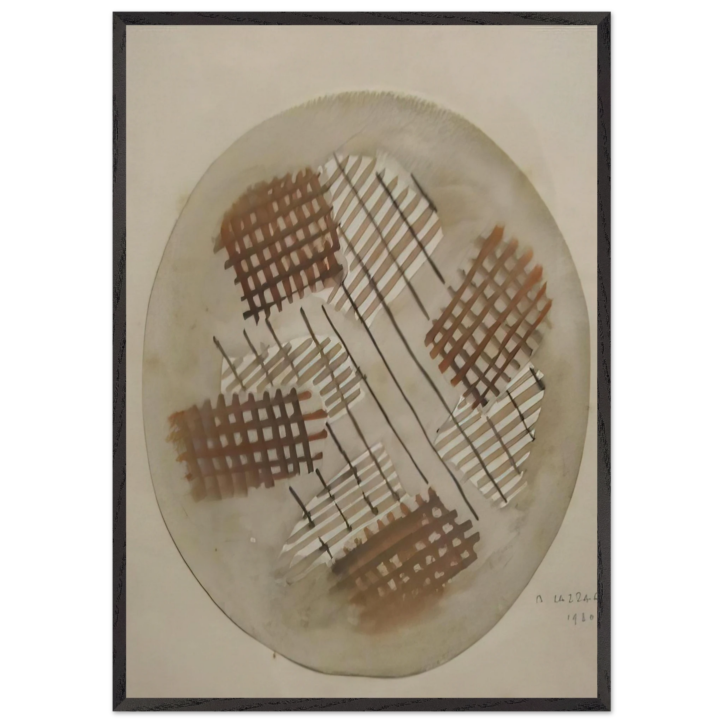 Red and White Signals - 1930 - Bice Lazzari 70x100 cm / 28x40 inches Framed Art Print – Black Wooden Frame