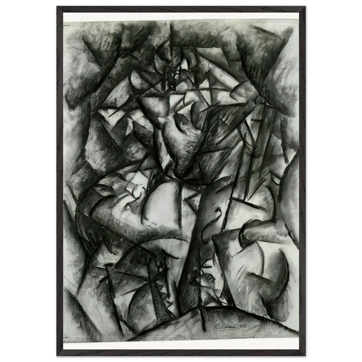 CONCERT CAFE 1912 - Carlo Carra 70x100 cm / 28x40 inches Framed Art Print – Black Wooden Frame
