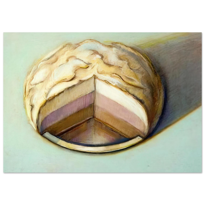 Wayne Thiebaud - Neapolitan Meringue - 1999 Wall Art - 21x29.7 cm / 8x12" - Premium Wooden Framed Poster With Fine Art Paper - Black frame