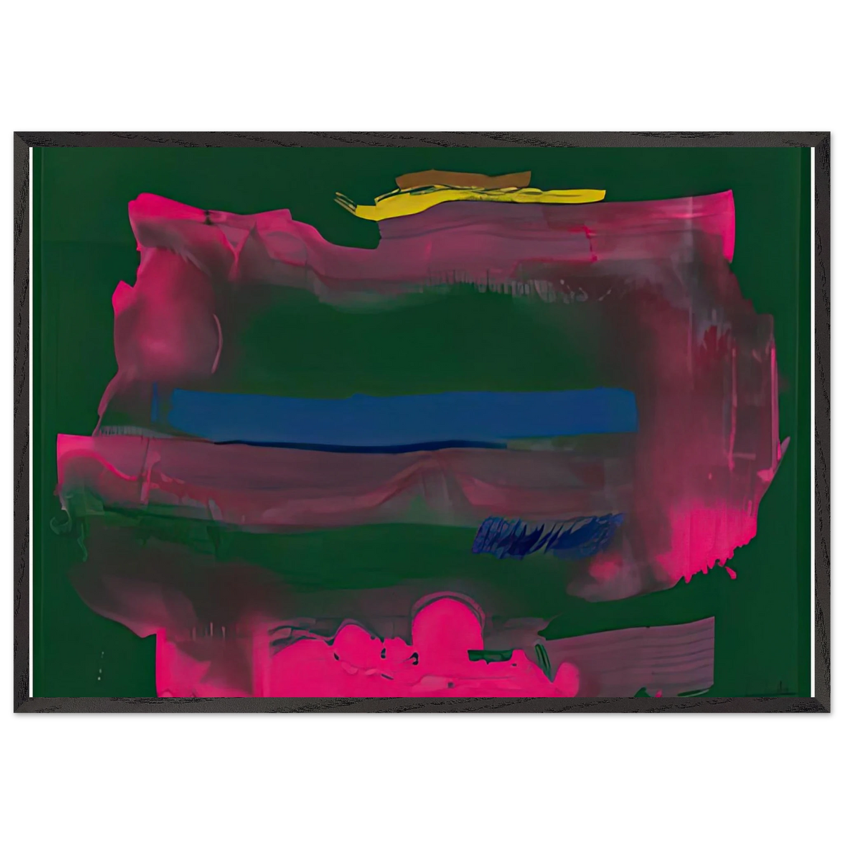 Reef 1991- - Helen Frankenthaler 70x100 cm / 28x40 inches Framed Art Print – Black Wooden Frame