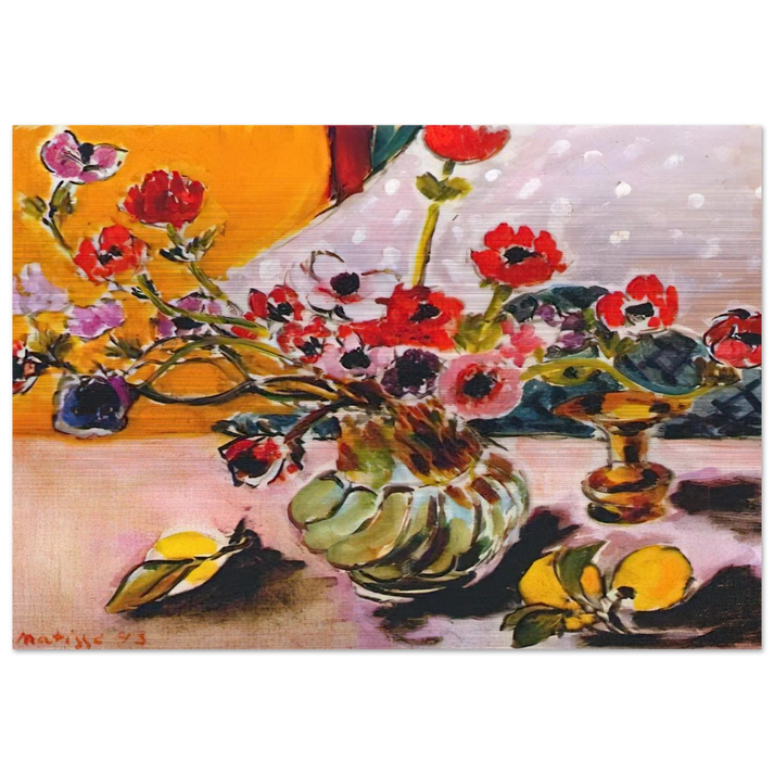 ANEMONES AND CHINESE VASE 1943 - Henri Matisse Brushed Aluminum Print - 70x100 cm / 28x40 inches | Henri Matisse Aluminum Print | Henri Matisse Prints