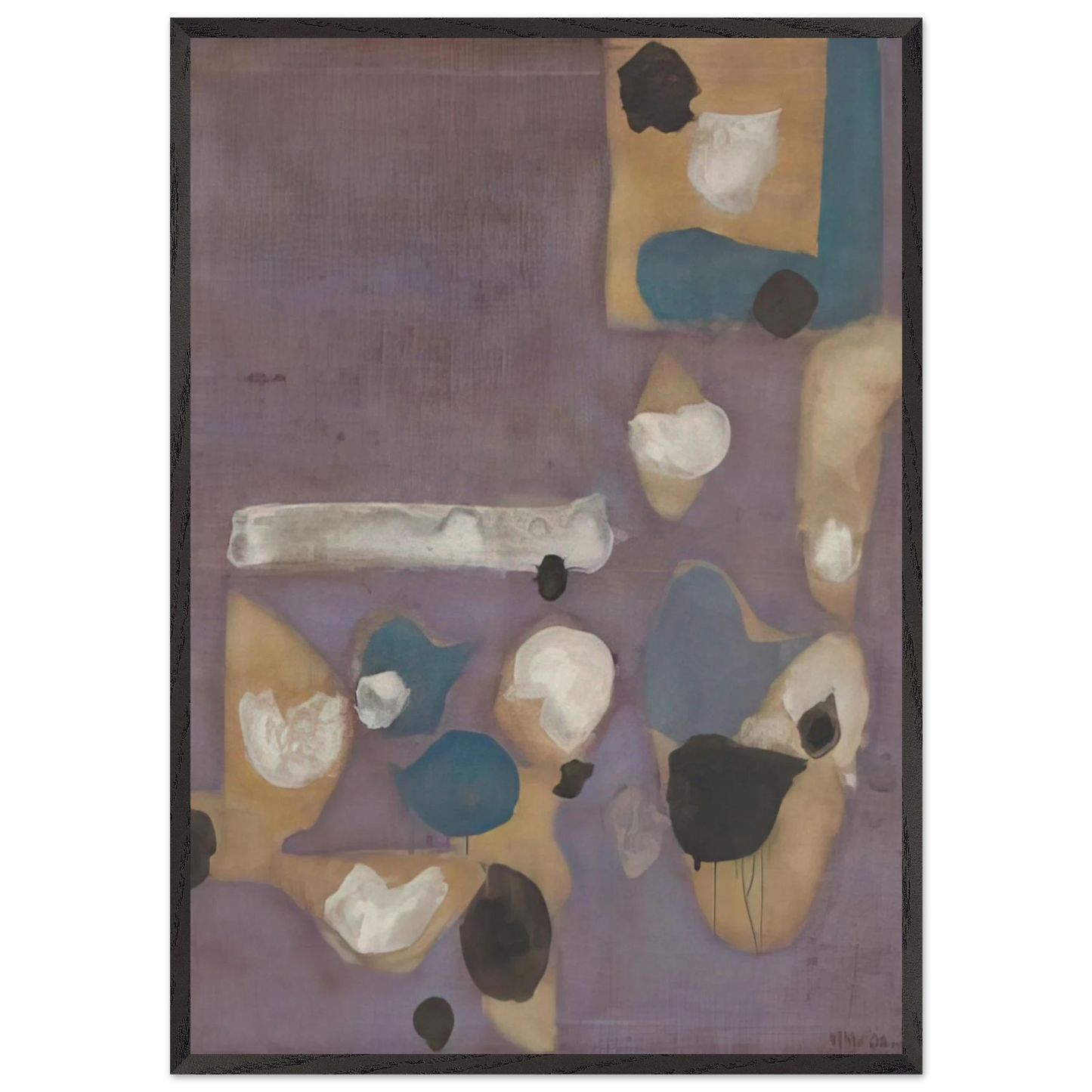 Points No 19 - 1954 - Kenzo Okada 70x100 cm / 28x40 inches Framed Art Print – Black Wooden Frame