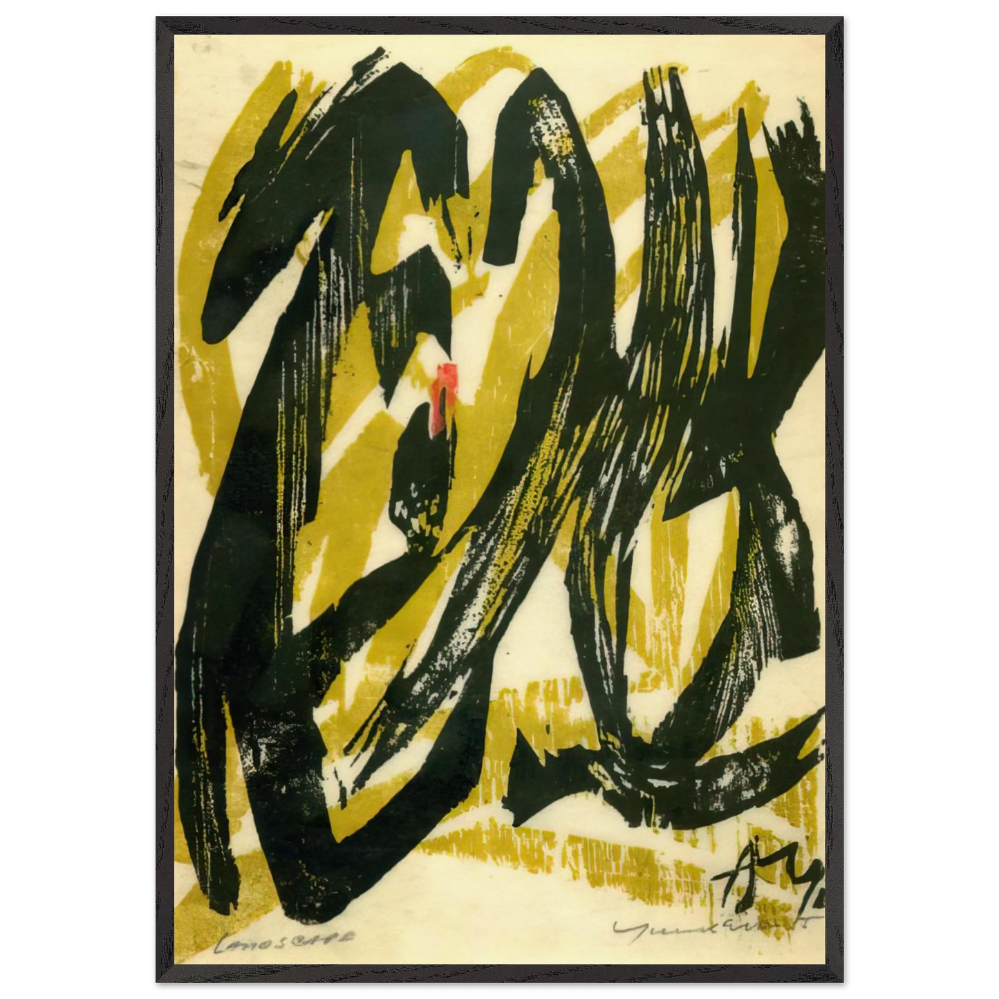 Landscape - 1955 - Adja Yunkers 70x100 cm / 28x40 inches Framed Art Print – Black Wooden Frame