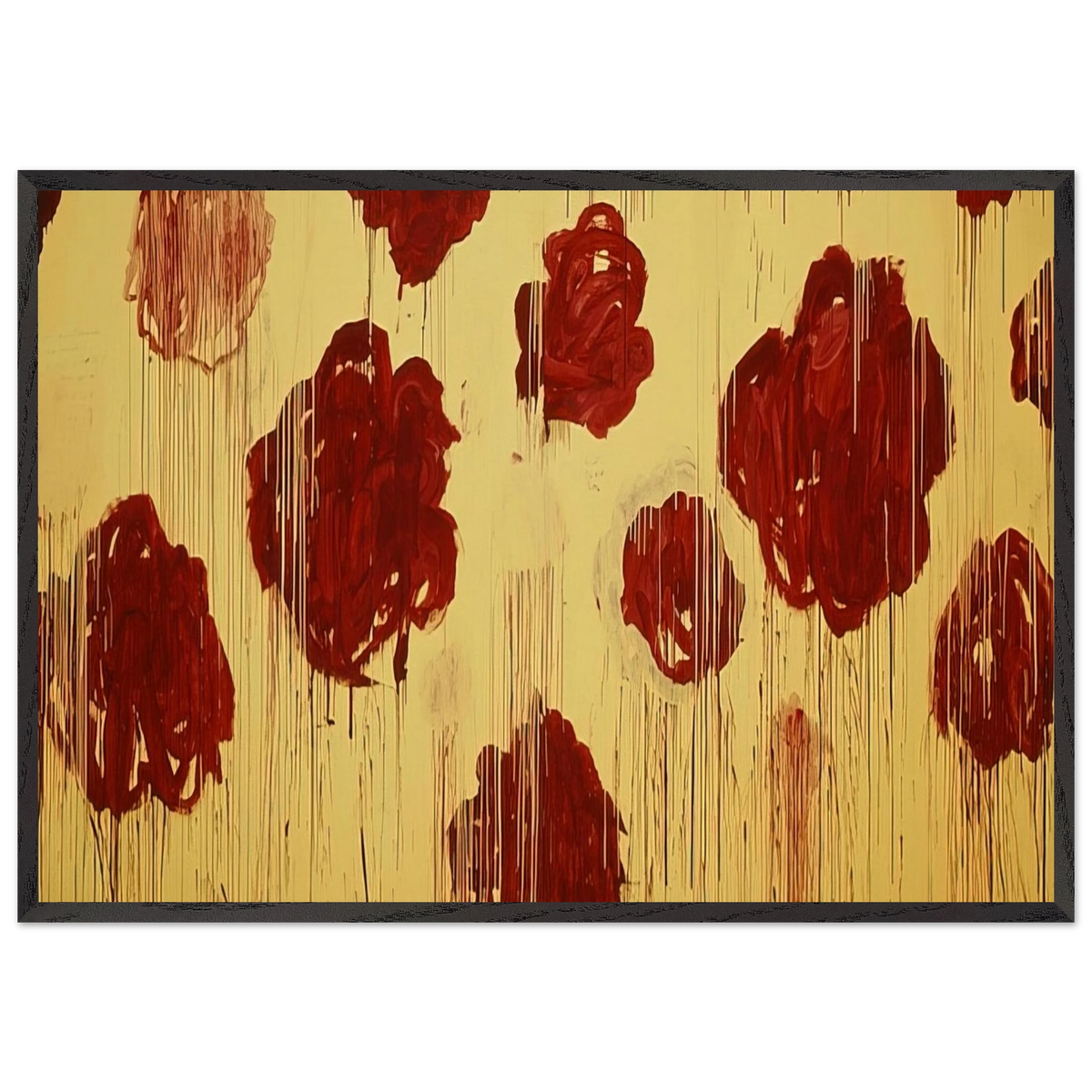 Untitled Blooming A Scattering of Blossoms Other Things - Cy Twombly 70x100 cm / 28x40 inches Framed Art Print – Black Wooden Frame