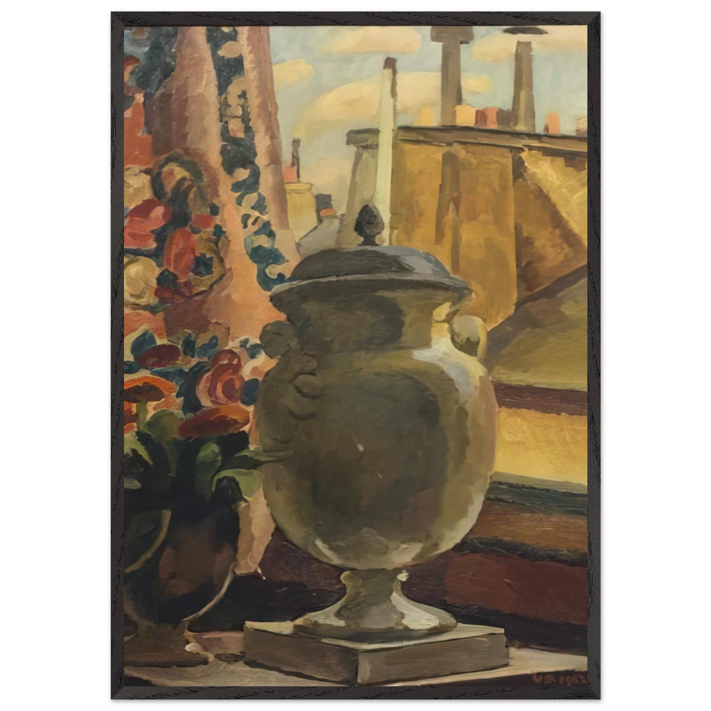 STILL LIFE AT A WINDOW 1922 - Vanessa Bell 70x100 cm / 28x40 inches Framed Art Print – Black Wooden Frame