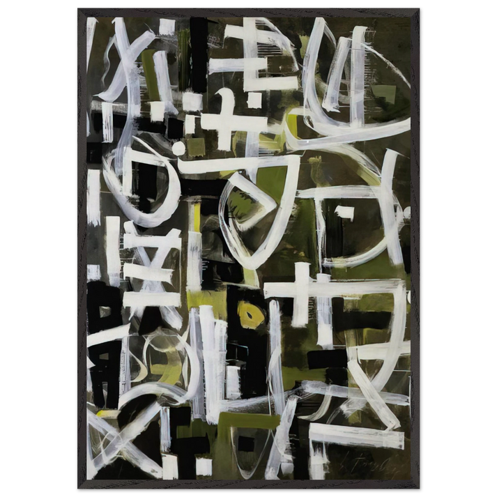Number 2 - 1950 - Bradley Walker Tomlin 70x100 cm / 28x40 inches Framed Art Print – Black Wooden Frame
