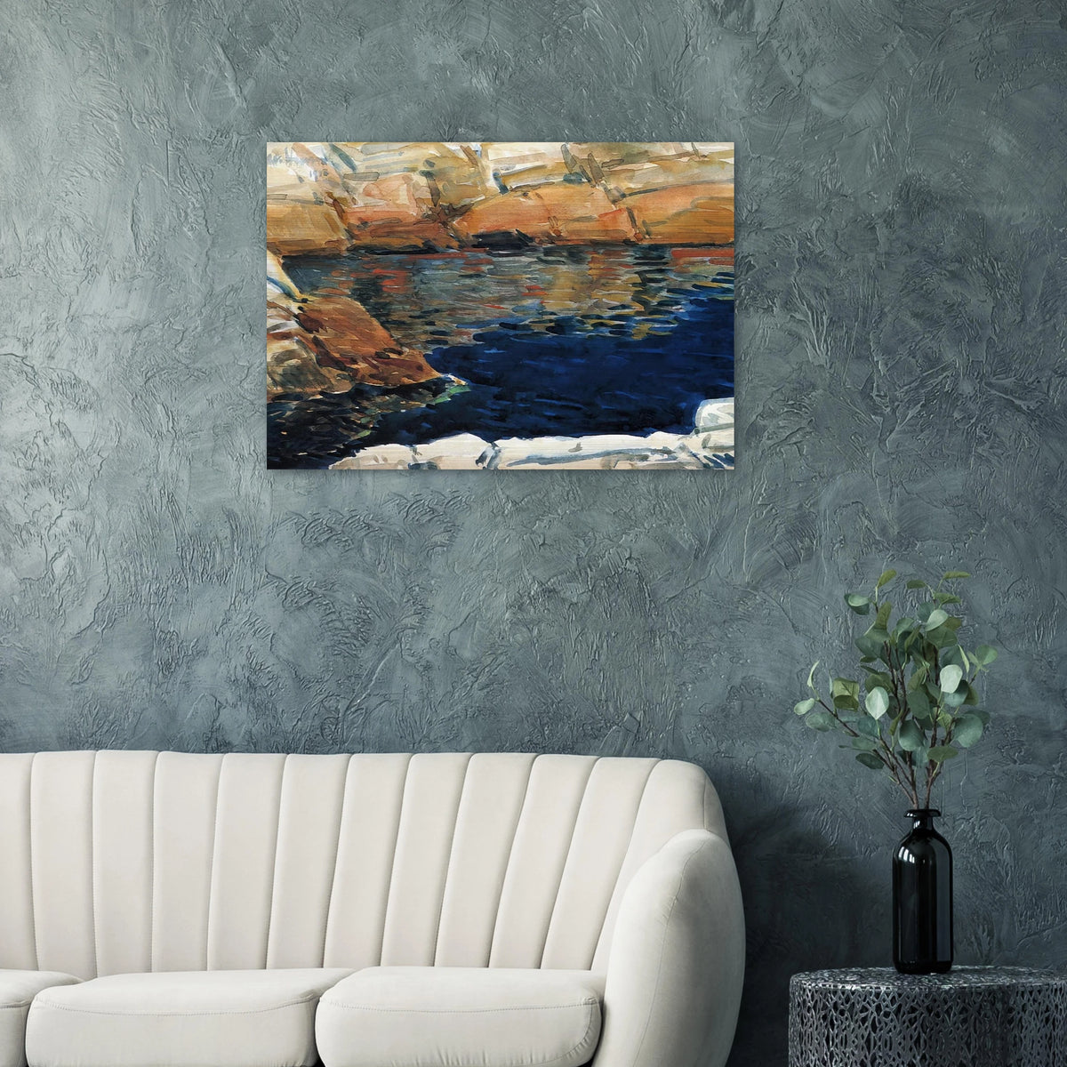 Looking into Beryl Pool - Childe Hassam Brushed Aluminum Print - 70x100 cm / 28x40 inches | Childe Hassam Aluminum Print | Childe Hassam Prints