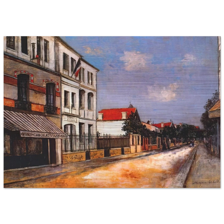 ASNIERES STREET - Maurice Utrillo Brushed Aluminum Print - 70x100 cm / 28x40 inches | Maurice Utrillo Aluminum Print | Maurice Utrillo Prints