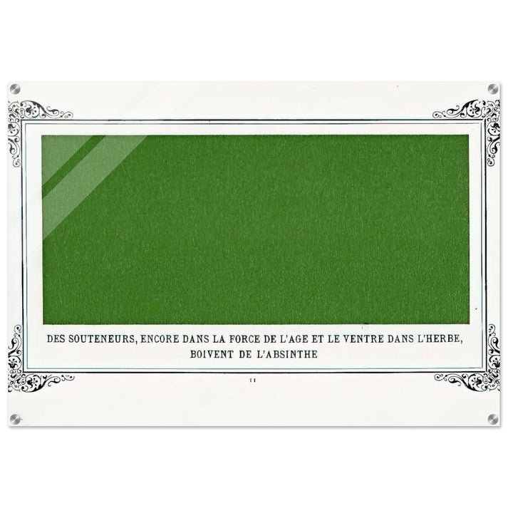 Some Pimps, Known as Green Backs, on their Bellies in the Grass, Drinking Absinthe - Alphonse Allais Acrylic Print - 70x100 cm / 28x40″ inches | Alphonse Allais Wall Art | Alphonse Allais Prints