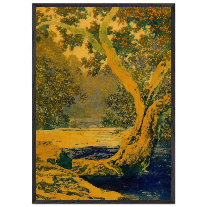 Study for Autumn Brook - Maxfield Parrish 70x100 cm / 28x40 inches Framed Art Print – Black Wooden Frame