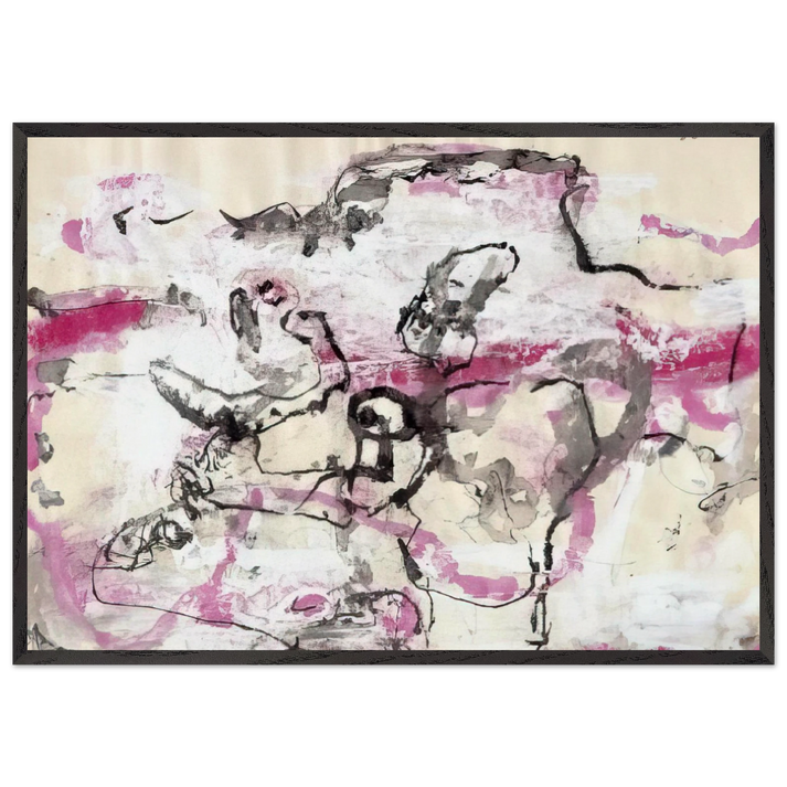 EL-IX - 1966 - Emil Schumacher 70x100 cm / 28x40 inches Framed Art Print – Black Wooden Frame