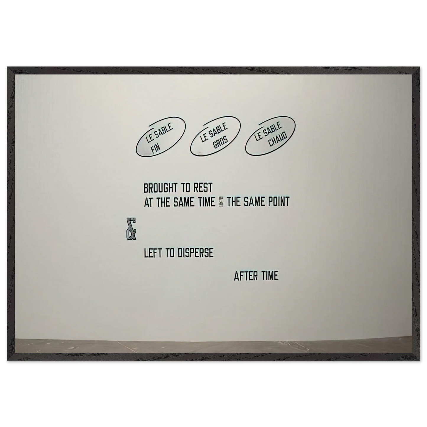 Le sable fin - 2008 - Lawrence Weiner 70x100 cm / 28x40 inches Framed Art Print – Black Wooden Frame