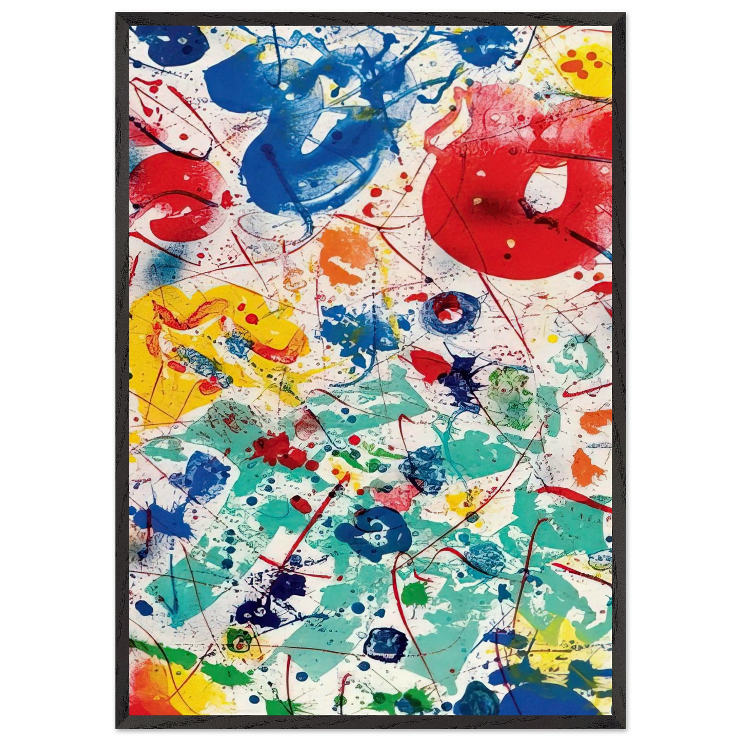 Untitled SF 358 - Sam Francis 70x100 cm / 28x40 inches Framed Art Print – Black Wooden Frame