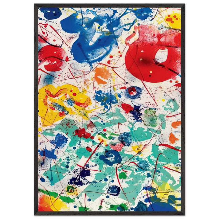 Untitled SF 358 - Sam Francis 70x100 cm / 28x40 inches Framed Art Print – Black Wooden Frame