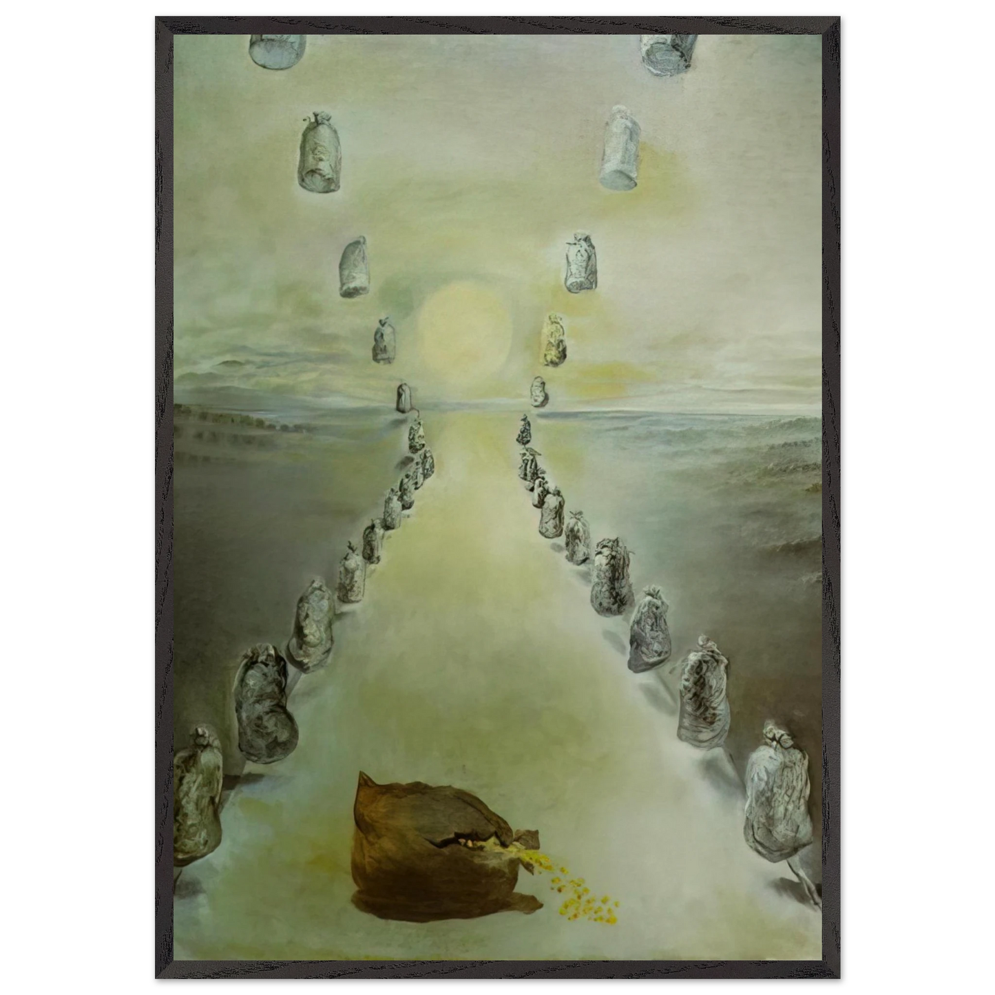 THE PATH OF ENIGMAS FIRST VERSION - Salvador Dali 70x100 cm / 28x40 inches Framed Art Print – Black Wooden Frame