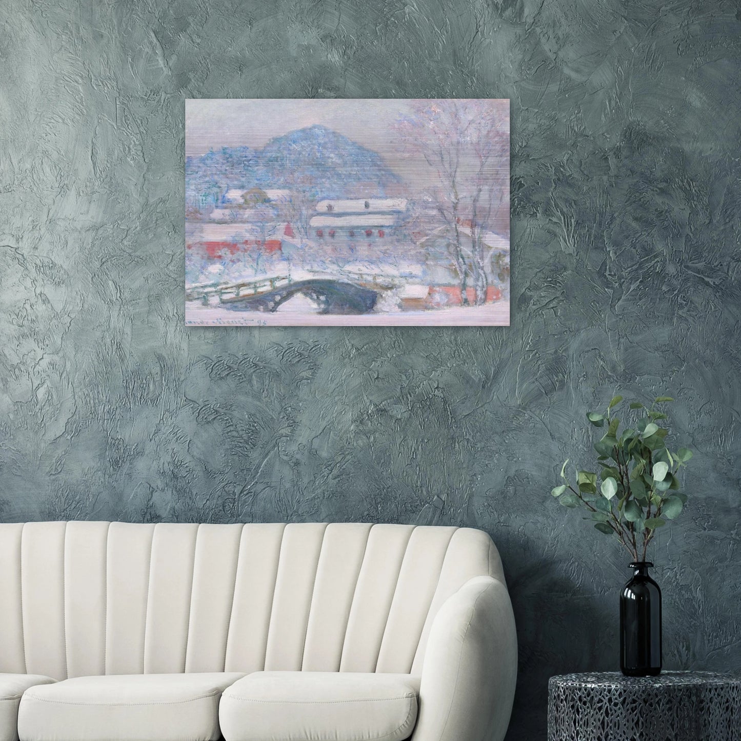 Norway, Sandviken Village in the Snow - claude monet Brushed Aluminum Print - 70x100 cm / 28x40 inches | claude monet Aluminum Print | claude monet Prints