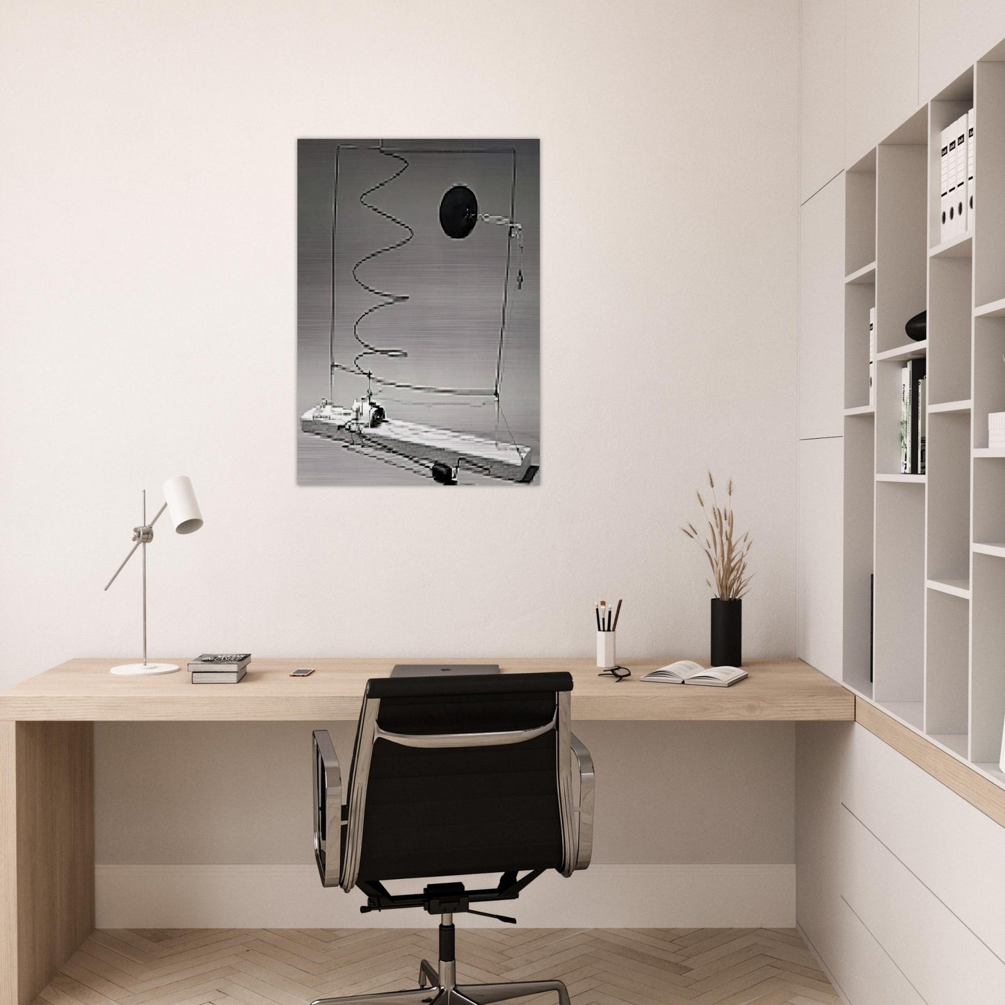CRANK DRIVEN MOBILE 1932 - Alexander Calder Brushed Aluminum Print - 70x100 cm / 28x40 inches | Alexander Calder Aluminum Print | Alexander Calder Prints