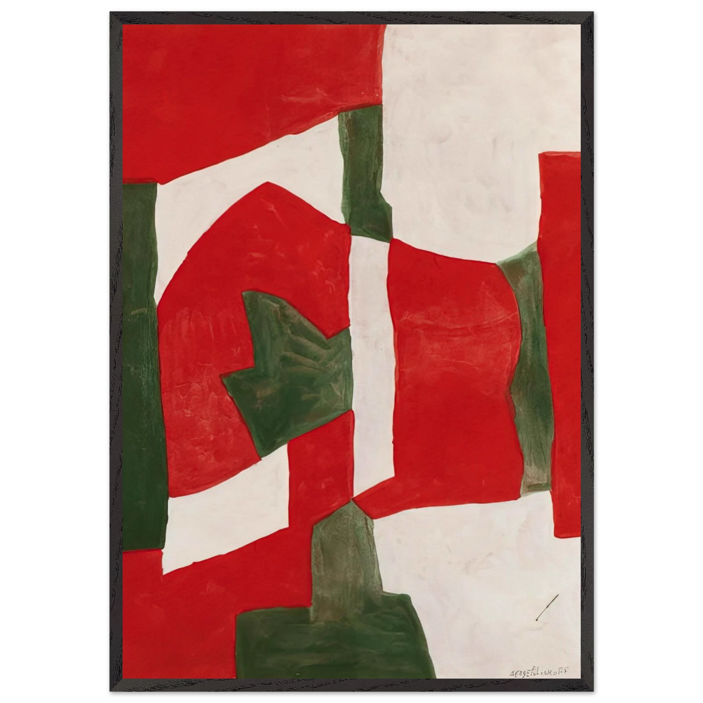 Untitled - Tachisme N4 - Serge Poliakoff 70x100 cm / 28x40 inches Framed Art Print – Black Wooden Frame