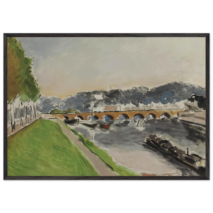 LE PONT DE SEVRES AU CHALAND 1917 - Henri Matisse 70x100 cm / 28x40 inches Framed Art Print – Black Wooden Frame