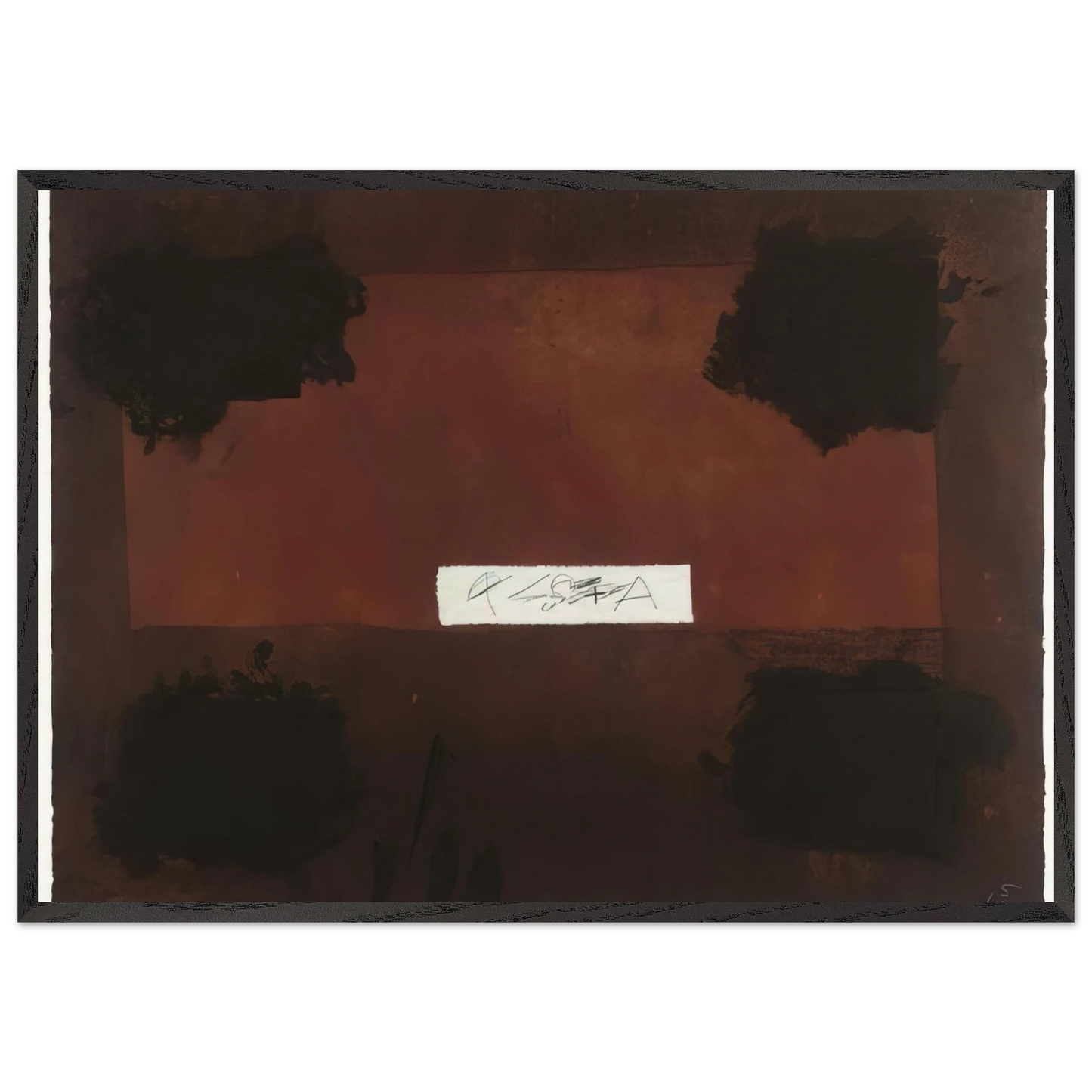 PASTED CLOTH 1976 - Antoni Tapies 70x100 cm / 28x40 inches Framed Art Print – Black Wooden Frame