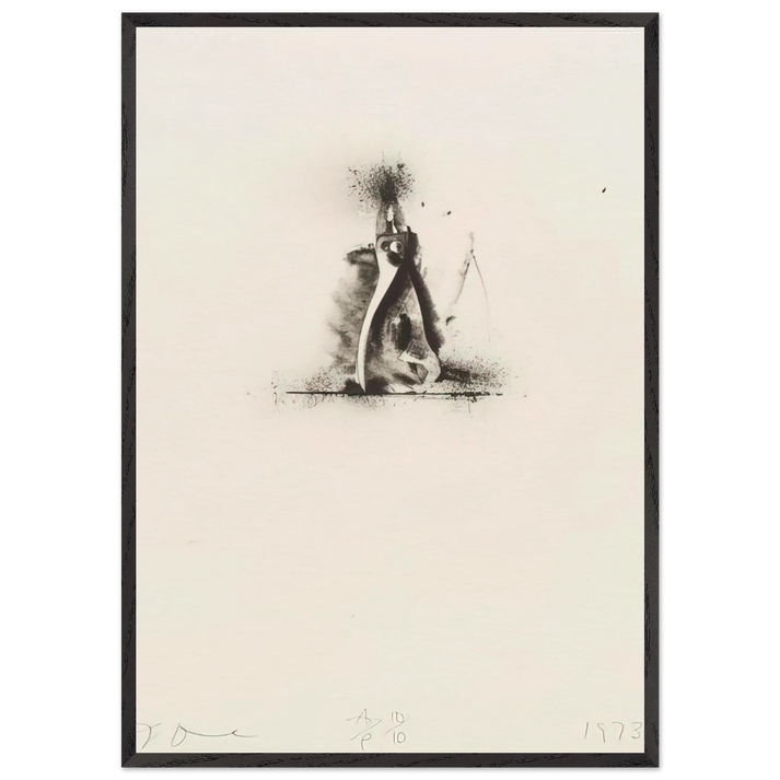 UNTITLED FROM TEN WINTER TOOLS 1973 1 - Jim Dine 70x100 cm / 28x40 inches Framed Art Print – Black Wooden Frame