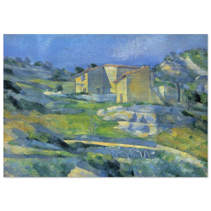 Houses at the L'Estaque - Paul Cézanne Brushed Aluminum Print - 70x100 cm / 28x40 inches | Paul Cézanne Aluminum Print | Paul Cézanne Prints