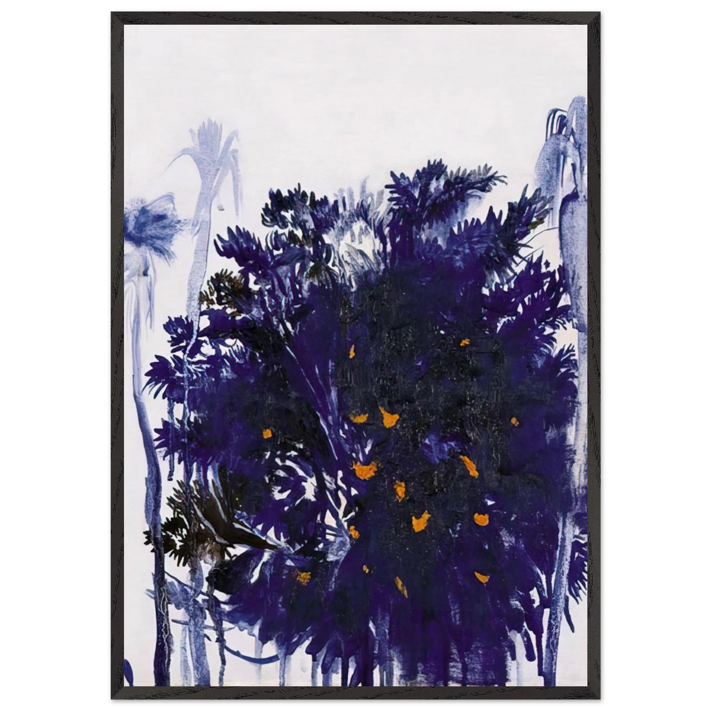 Moreton Bay Fig and Palm Trees - figurative - Brett Whiteley 70x100 cm / 28x40 inches Framed Art Print – Black Wooden Frame