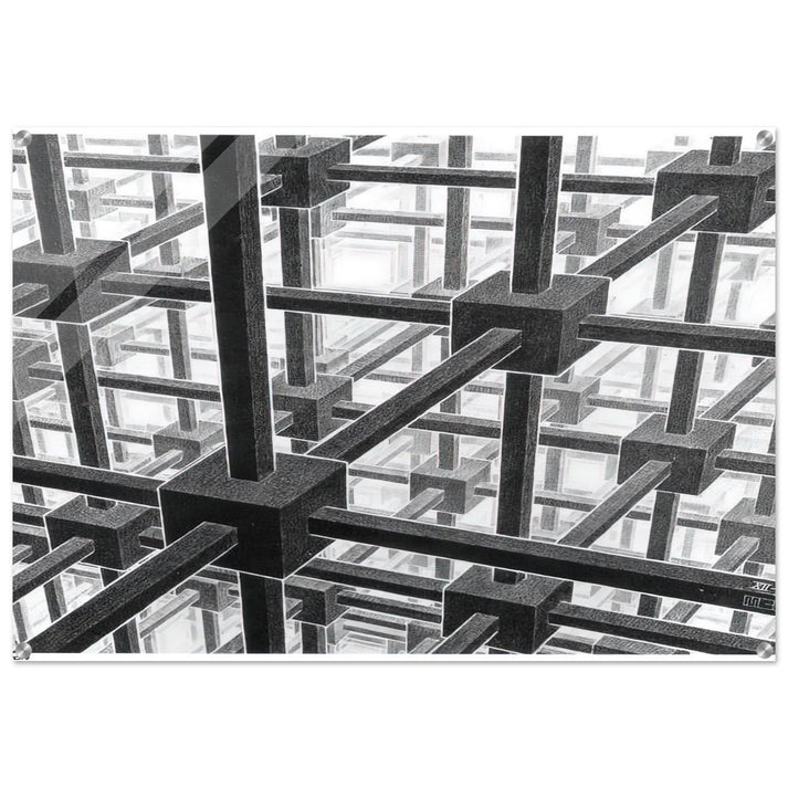 CUBIC SPACE DIVISION - MC Escher Acrylic Print - 70x100 cm / 28x40″ inches | MC Escher Wall Art | MC Escher Prints
