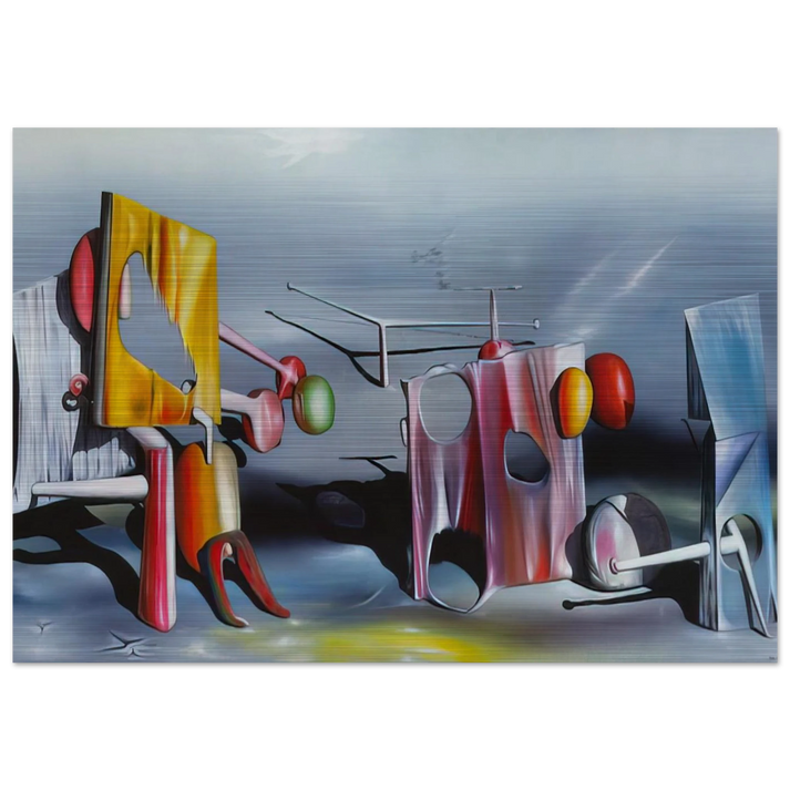 Reply to Red - Yves Tanguy Brushed Aluminum Print - 70x100 cm / 28x40 inches | Yves Tanguy Aluminum Print | Yves Tanguy Prints
